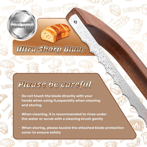 14.5'' Pranski Bread Knife for Homemade Bread Sourdough Bread Knife, Premium Slicer for Homemade Bread, Baguettes