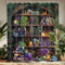 Extra Long Gothic Skull Shower Curtain 72Wx84H Black Spooky Witchy Bookshelf Wizard