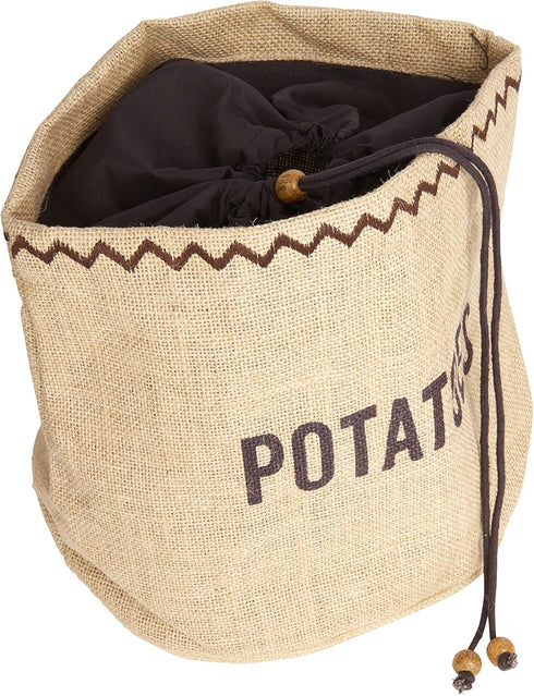 Natural Elements Potato Bag with Blackout Lining, Hessian, 24 x 24 cm, Brown