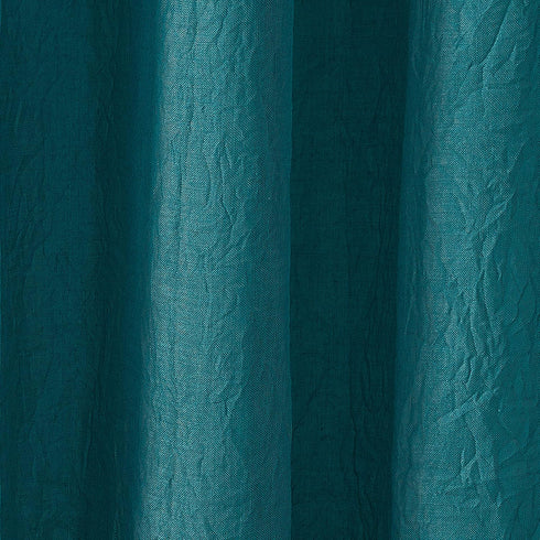 No. 918 Tayla Crushed Texture Semi-Sheer Curtain Panel, 50" x 95", Marine, Rod Pocket
