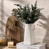 8.66 inch Vaseking Elegant White Petite Vase, Ceramic Modern Minimalism Geometric Texture Purse Vase with Hanging Rope