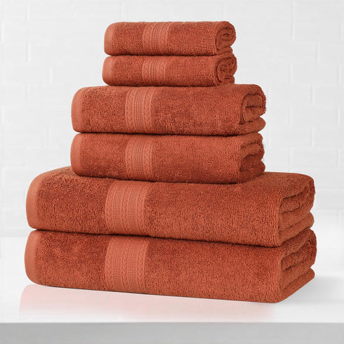 6-Piece Set, 2 2 2 Superior Eco-Friendly Cotton Towel Bathroom, Shower, Spa, Large and Small Assorted Towels for Home