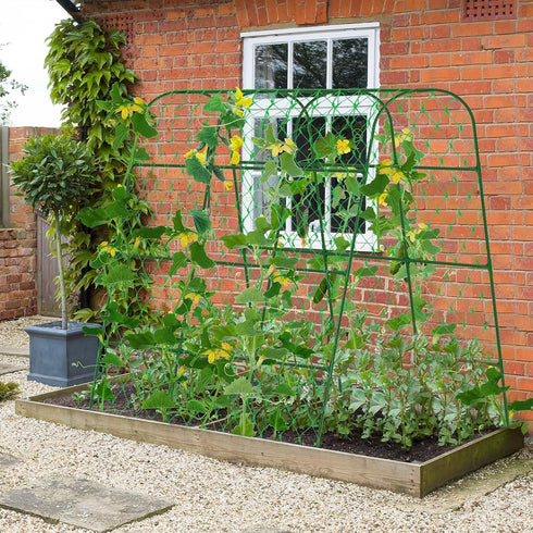 (Green,65"x49.2"x23.6") Extra Large Cucumber Trellis for Raised Bed, U-Shape Garden Trellis for Climbing Plants