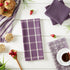 DII Assorted Woven Kitchen Set, 5 Piece - Dishtowel 18x28, Dishcloth 13x13, Eggplant