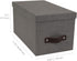 Bigso Silvia Organizational Storage Box with Leather Handle, Durable Decorative Storage Boxes with Lids, Gray