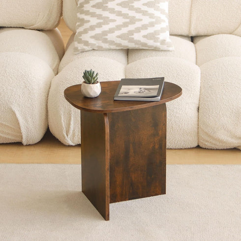 AWASEN Side Table, Small Triangle End Table Living Room, Modern Accent Table with Unique Tabletop, Mini Bedside Table