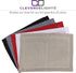 CleverDelights Natural Linen Hemstitched Placemats - 6 Pack, 14" x 20"