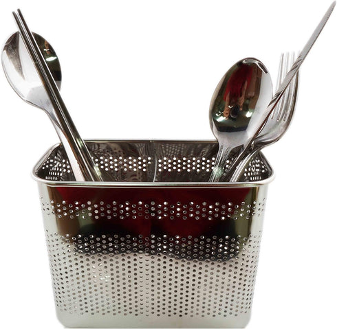 Medium Square Stainless Steel Cutlery Utensil Holder, Dishwasher Safe Chopsticks Holder