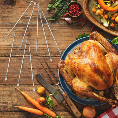 6-Piece WILLBOND Stainless Steel Poultry Trussing Needles for Securing Turkey, Chicken, Roasts, and Meats