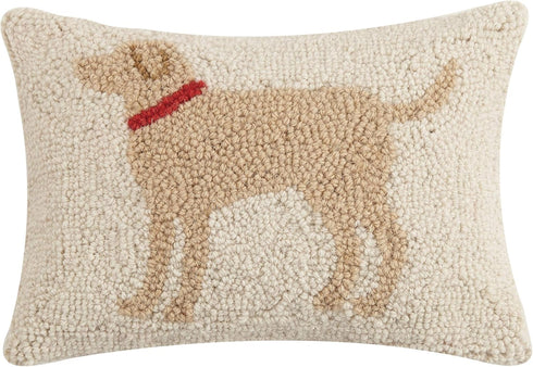 Peking Handicraft 30JES1457C12OB Light Brown Dog Wool and Cotton Pillow - 8 x 12 inch