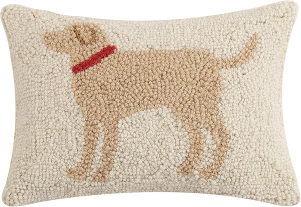 Peking Handicraft 30JES1457C12OB Light Brown Dog Wool and Cotton Pillow - 8 x 12 inch