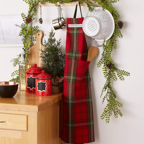 DII Unisex Kitchen Christmas Apron for Women & Men, Adjustable Ties and Large Front Pockets for Cooking