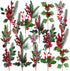 MIAHART 18 Pcs Christmas Picks Artificial Pine Branches Red Berry Stems Pine