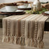15x72 (15x77, DII Farmhouse Braided Stripe Table Runner Collection, Fringe Included), Stone