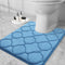 OLANLY Memory Foam Toilet Rugs U-Shaped 24x20 - Ultra Soft and Absorbent Non-Slip Bathroom Mat, Blue