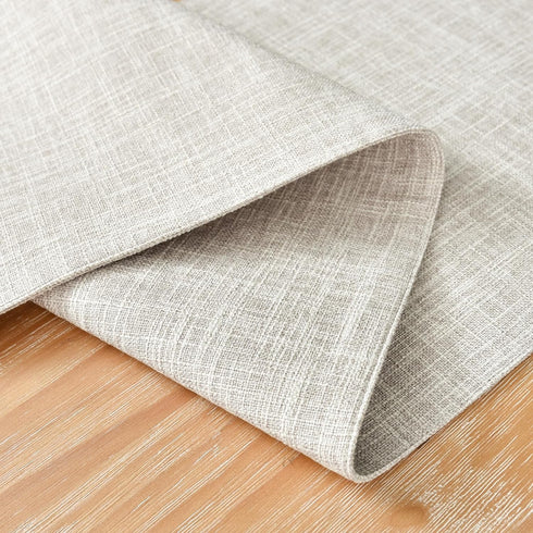 13x36 Inch Farmhouse Rustic Faux Linen Table Runner Neutral Beige Table Runners Double Layer Reversible Rectangle