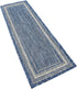 Unique Loom 2' x 6' Outdoor Border Collection Area Rug, Soft Border, Blue/Ivory Runner