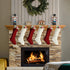 Unique Burgundy and Ivory White Knit Christmas Stockings, Pack of 6, 18"