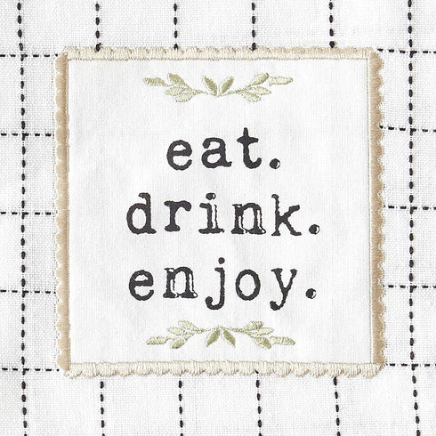 DII Home Sweet Farmhouse Kitchen Collection, Dishtowel Set, 18x28, Black, 4 Count