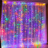 300 8 Dazzle Bright LED Curtain String Lights, Christmas Fairy Lights for Bedroom with Lighting Modes, Connectable