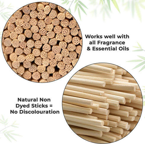 Reed Diffuser Sticks – 100 pcs Black Rattan Essential Oil Aroma Refill Wood Sticks for Spa, Fragrance, Aromatherapy (24