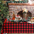 Breling Christmas Buffalo Plaid Table Cover, Red and Black Lumberjack Checkered Tablecloth, Disposable Tablecloth for