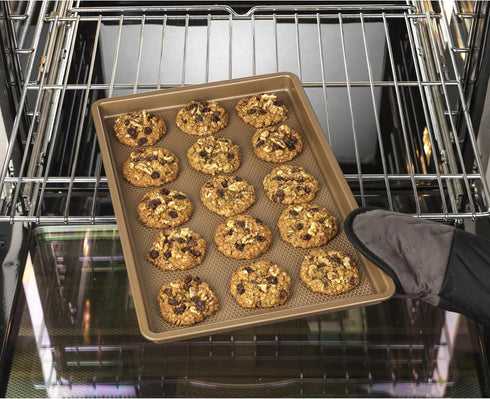 GoodCook BestBake Nonstick Textured Carbon Steel Large Cookie Sheet, 11" x 17", Bronze