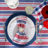 DII PVC Tabletop Collection Woven Indoor/Outdoor Round Placemat Set, Nautical Blue, 6 Piece, 13.75"