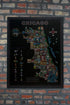 Neon Neighborhood Map of Chicago Poster, Chicago Gift and Wall Art