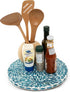 CLAYNIX Lazy Susan for Table, Mother of Pearl Turntable Organizer, Wood Round Spinning Tray for Kitchen