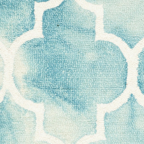 SAFAVIEH Dip Dye Collection 2' x 3' Handmade Moroccan Watercolor Premium Wool Accent Rug in Turquoise/Ivory