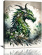 Dragon Wall Art, Green Dragon Pictures, Nature Painting, Modern Home Decoration for Bathroom, Living Room, Bedroom