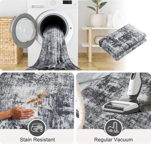 5x7 Abstract Area Rugs Washable Non-Slip Rug for Living Room Bedroom Soft Carpet Indoor Floor Non-Shedding Rugs