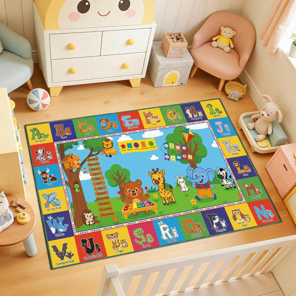 Upgrade Ultra Non Slip ABC Rugs for Kids Playroom, 2x3 Small Washable