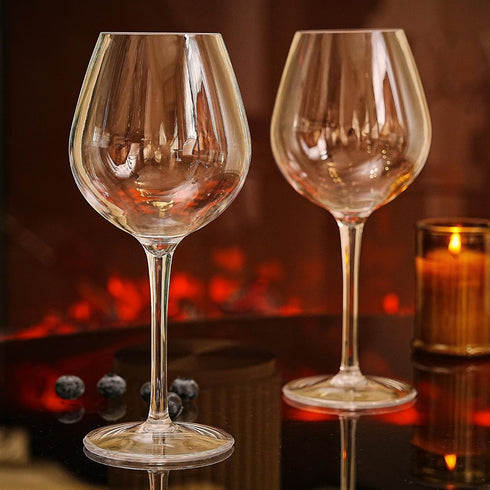 MICHLEY Unbreakable Stemmed Wine Glass, 100% Tritan Plastic, 15 oz, Set of 2