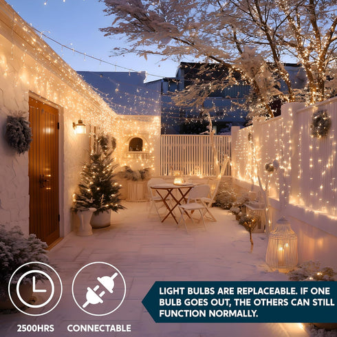 Indoor,100 Count Outdoor,21.4 Joiedomi Christmas String Lights Mini Warm Fairy Light FT Decor for Patio Dorm Classroom