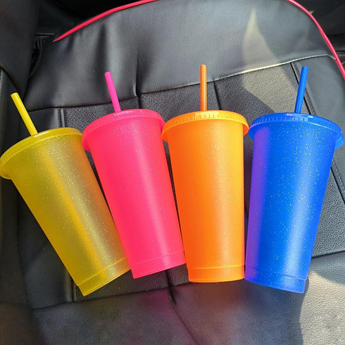 Suertestarry 10 pack) Tumbler with Straw and Lid,Water Bottle Iced Coffee Travel Mug Cup,Reusable Plastic Cups,Perfect