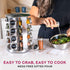 16 Pack FineDine: Stainless steel round spice rack