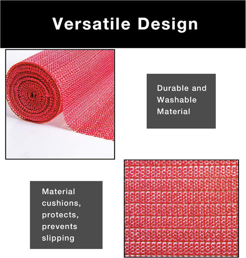 Smart Design Original Grip Shelf Liner - 18 Inch x 15 Feet, Non Adhesive, Easy Clean, Non Slip Rubber Mat, Very Berry