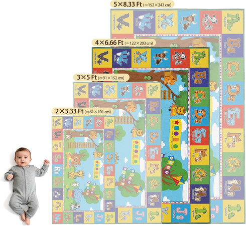 3x5 36"x60" Upgrade Ultra Non Slip ABC Rugs for Kids Playroom, Washable Alphabet Floor Play Mat for Toddlers Baby