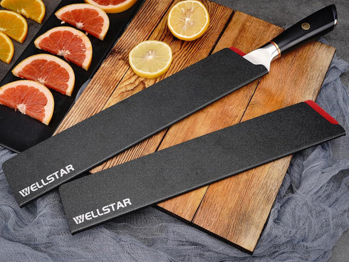 WELLSTAR 2 Piece Knife Edge Guards Set, 12 Inch Universal Blade Covers, BPA Free, Non-Scratch Felt Lining