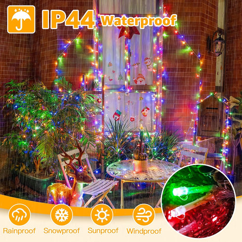120LED 40FT 8 Ollny Christmas Lights, Waterproof Connectable String Lights with Timer Modes, Multicolor Plug in Fairy