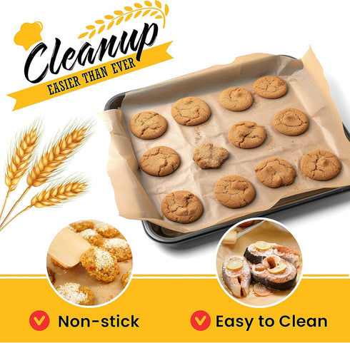 Unbleached Parchment Paper for Baking 15in x 210ft – 260 Sq.Ft Roll with Cutter, Heavy Duty Non-Stick Brown Parchment for Baking, Cooking, Grilling, Steaming and Air Fryer by Baker’s Signature