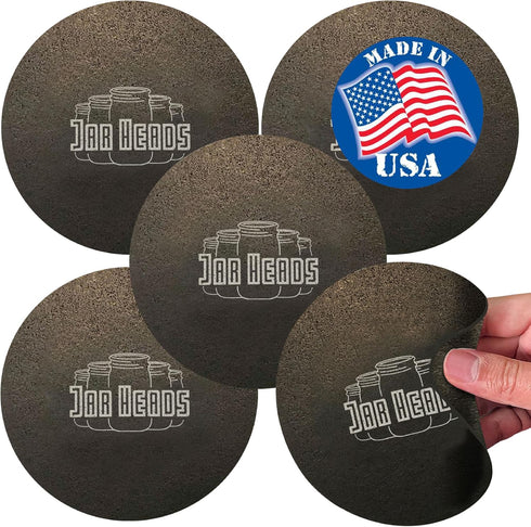 JAR HEADS Rubber Jar Opener Gripper Pad, 5 Pack - Thick 5 Inch Grippers for Weak Hands & Seniors