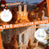 2 Pack Chicken Grit and Oyster Shell Feeder, Hanging Wall Mount Chicken Feeder Combo, Waterproof ABS Automatic Gravity