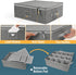 LotFancy Cup and Mug Storage Container, Hard Shell Coffee Mug Box with Dividers & Handles, Holds 12 Tea Cups, Grey