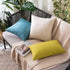 MIULEE Decorative Outdoor Throw Pillow Covers, 2 Pack Solid Waterproof Faux Linen Cushion Cases 18x18 Inch Beige