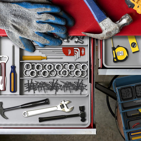 Simple Houseware Expandable Flatware Organizer - Grey Kitchen Drawer