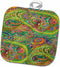 3D Rose N Paisley with Bird Pot Holder, 8" x 8", Orange and Turquoise