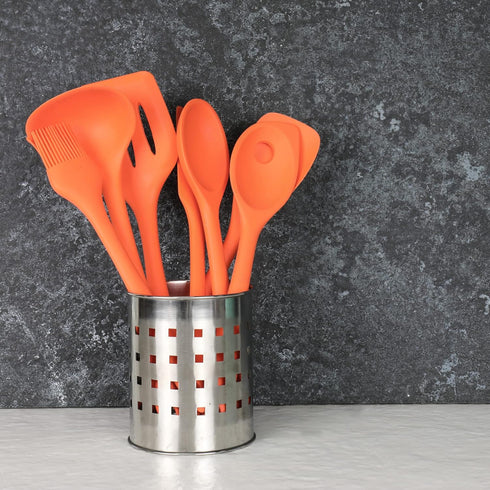 Chef Craft Premium Silicone Basting Spoon, 11 Inch, Orange Color